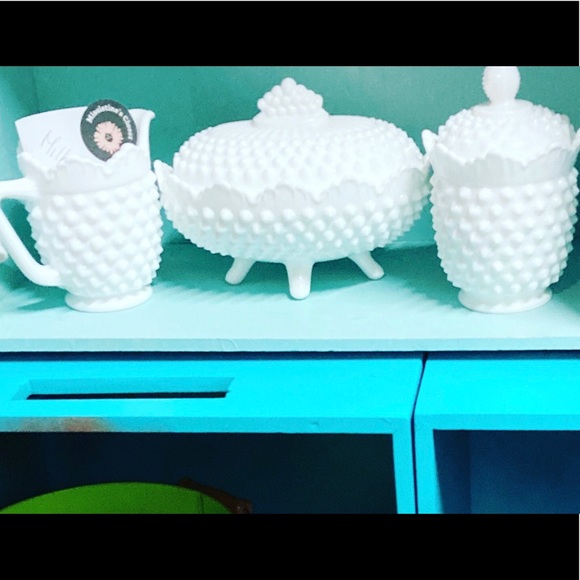 Vintage milk glass coffee set